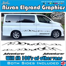 NISSAN ELGRAND MPV Camper Side Stripes Decals Stickers Van Graphics FREE P&P 028