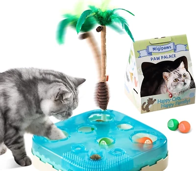 Migipaws 7-in-1 Interactive Automatic Cat Toy – Ultimate Indoor Cat Toy, New