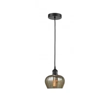 Innovations Edison Fenton 11" 1 Light Mini Pendant, Black/Merc - 616-1P-BK-G96-L
