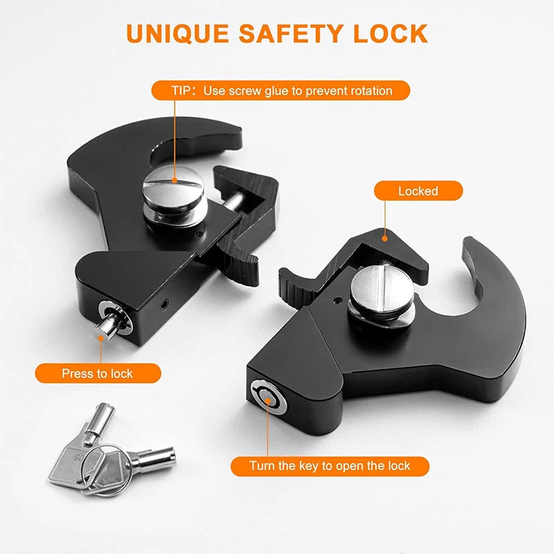 Locking Detachable Latch Kit For Fit Harley Touring 84-23 Sissy Bar Luggage Rack — 第 4/4 张图片