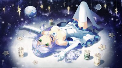 Anime thigh highs dress earth candles high heels Playmat Gaming Mat