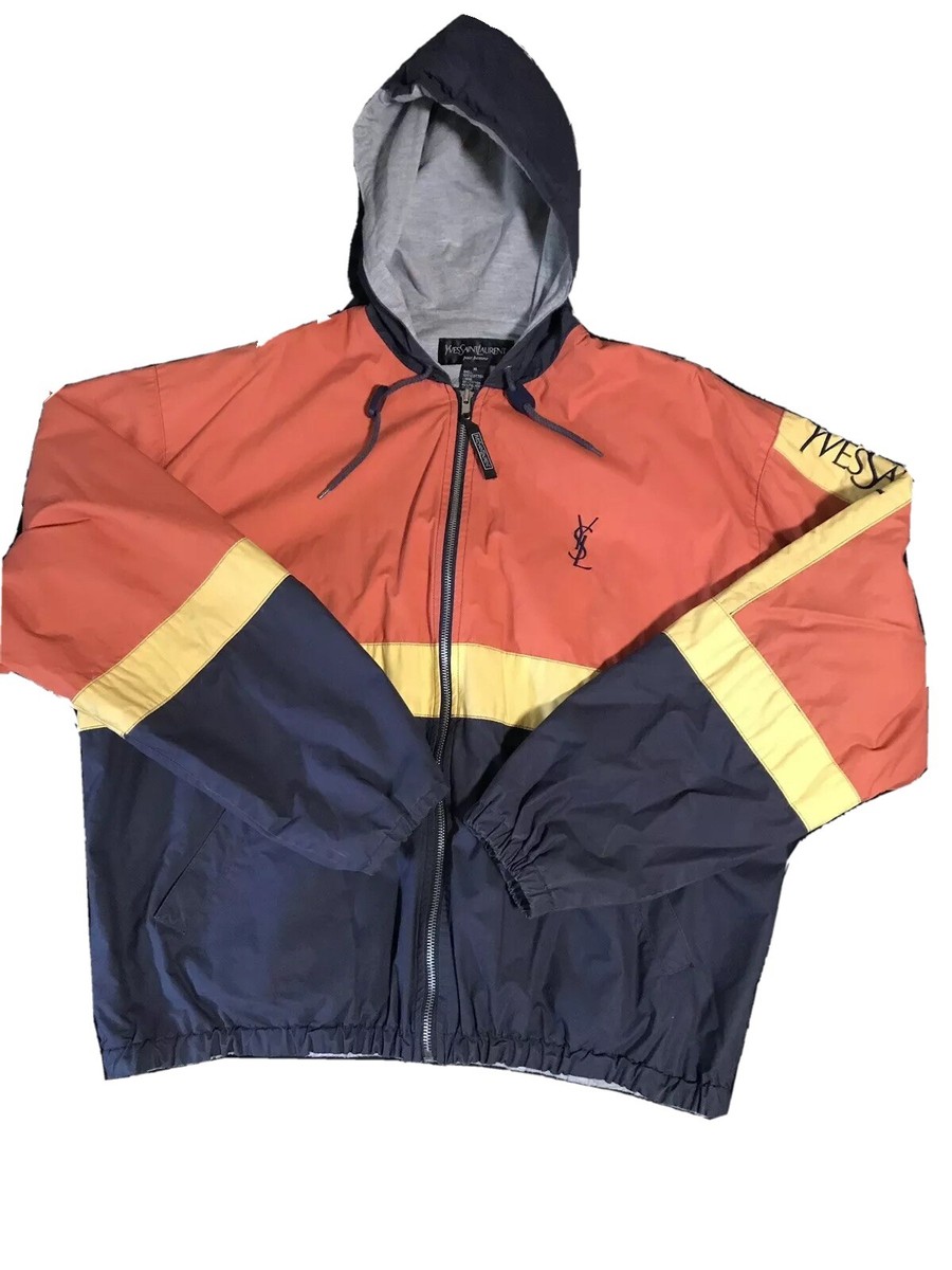 😳MEN'S VINTAGE YVES SAINT LAURENT YSL SPELL OUT HOODED LOGO