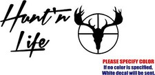 HUNTING LIFE 2 Decal Sticker JDM Funny Vinyl Car Window Bumper Wall Truck 12"