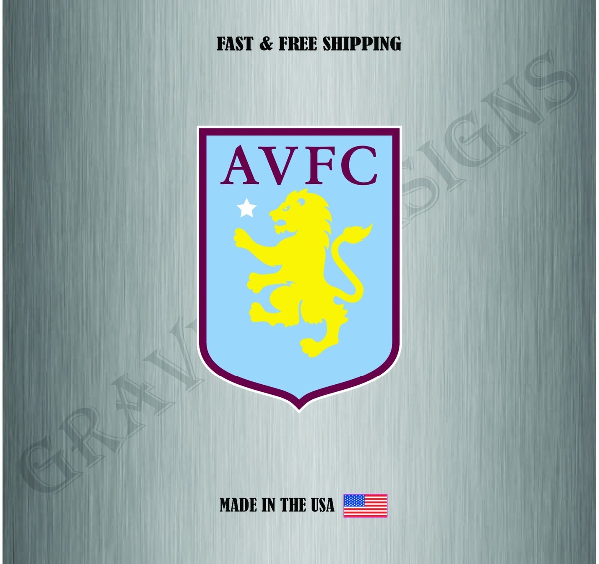 Aston Villa England League Soccer Logo Sticker Decal Car Bumper