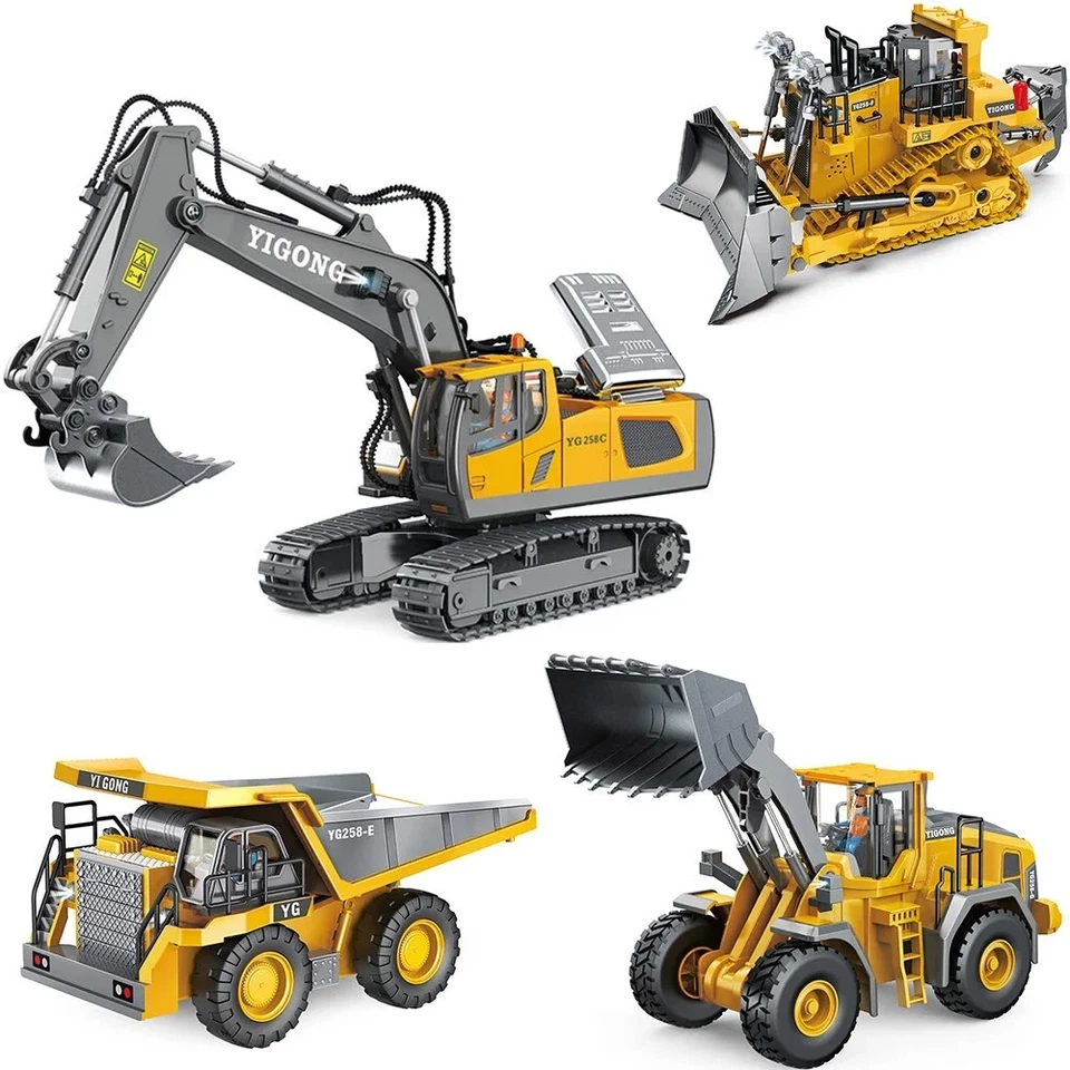 2.4G 9/11CH RC Excavator Bulldozer Construction Toys Remote Control Crawler - Image 3 of 4