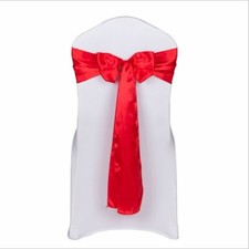 red satin chair sashes tie chair bows ribbons wedding birthday party decoration
