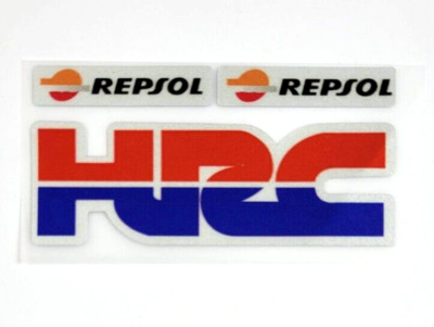 Honda HRC Motorcycles Racing Aufkleber Sticker 7 x 2,5 cm + 2 kleine Repsol