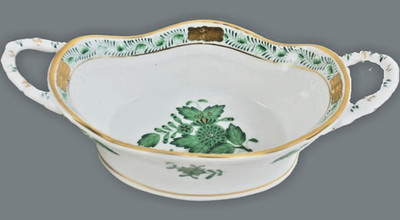 Herend Schale Apponyi Grün | Porzellan mit Griffen | 16cm