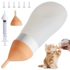 Kitten Bottle Feeding Kit, Soft Silicone Squeezable Puppy Bottles for Adjusta...