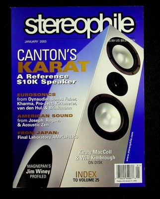 Stereophile Magazine JANUARY 2003 Canton's Karat A Reference $10K Speaker