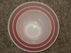 VTG PYREX PINK -FLAMINGO SET  3 NESTING MIXING BOWLS NUMBER 402 403 404 MADE USA