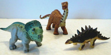 Dinosaurs 3 Figures 2 Safari Dated 1997 Numbered Plastic Toys Collectible