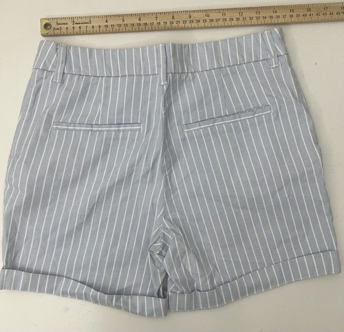 H&M Shorts Damen 6 blau weiß Streifen Baumwolle Stretch Küste adrett Strand Bündchen - Bild 4 von 5