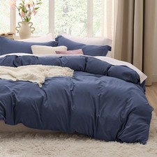 Bedsure Navy Blue Duvet Cover Queen 90" X 90" , 01 - No Comforter