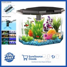 Aquarium Starter Kit 6.5 Gallon with Power Filter and LED Light for Betta Fish