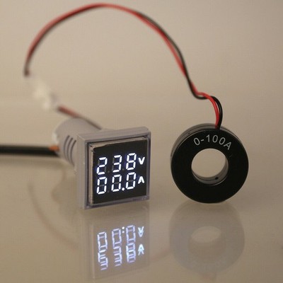 Multimeter Voltmeter Ammeter AC 60-500V 0-100A Indicator LCD Dual Display Tool