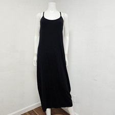 Gap Convertible Midi Dress Size L Strappy Back Black Stretch Modern Shelf Bra