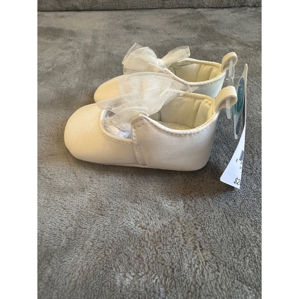Carter's Bebé Niñas Blanco Zapatos de Vestir, Talla 2 3-6 Meses, Nuevos Con Etiquetas Foto 2 de 4