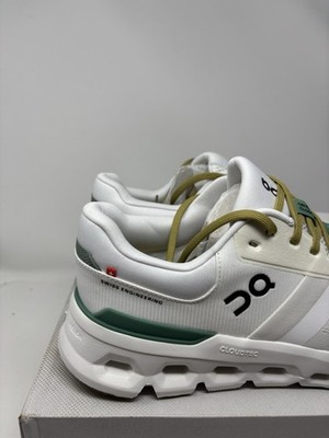 On Running Men\'s Athletic Shoes - White and Light Green The Cloudrift: Running technology for everyday walking | On  main image 2