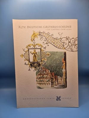 Vintage Nautical Art Lloyd Bremen Menu Old German Inn Signs Calw