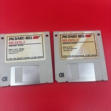 Microsoft MS-DOS 5.0 Operating System 1991 3.5 Floppy Packard Bell