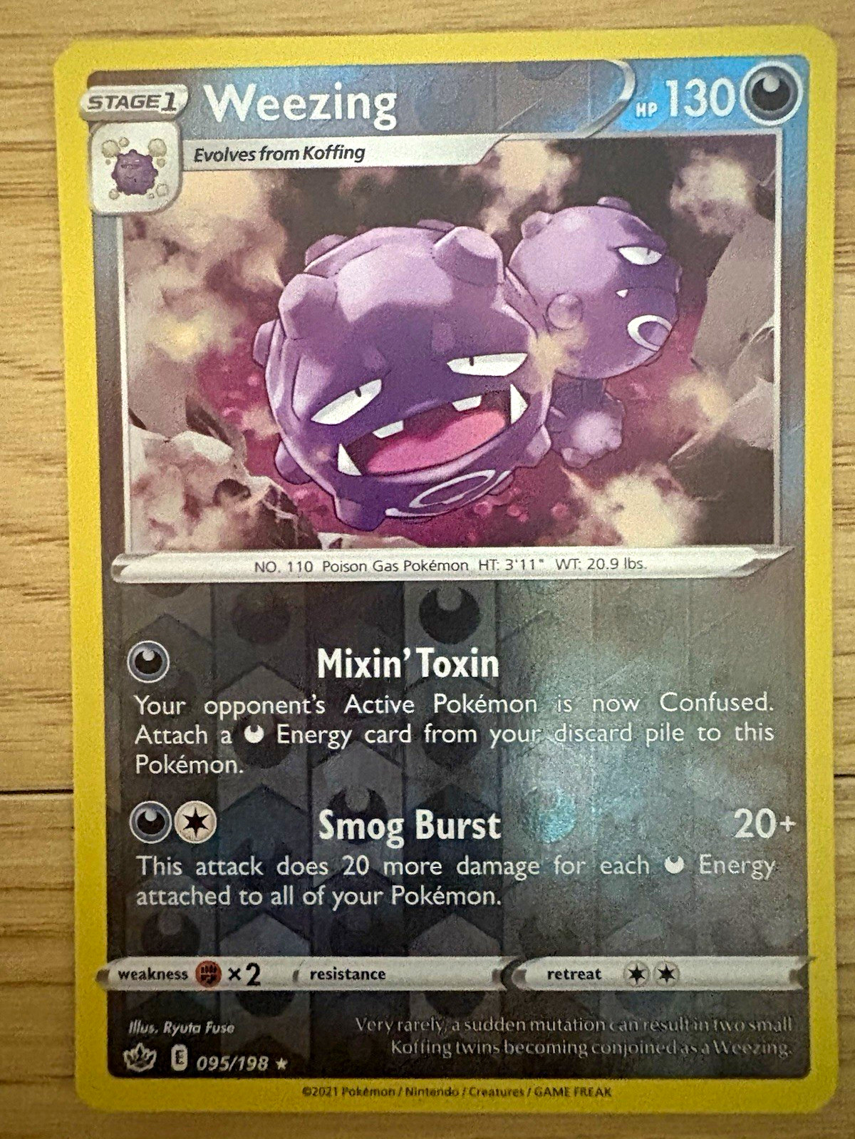 Weezing 095/198 SWSH06: Chilling Reign Reverse Holo Pokemon TCG Pokemon