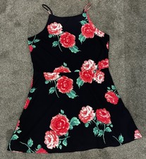 Plus Size Sun Dress Size 2X High Neck Spaghetti Straps Pink Floral Derek Heart