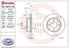 2x BREMBO Bremsscheibe 09.4914.34 für FORD