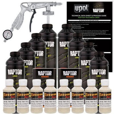 U-POL Raptor Tintable Shoreline Beige Spray-On Truck Bed Liner Spray Gun 8 Liter