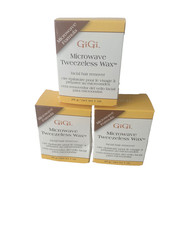 GiGi Microwave Tweezeless Wax - 1 Ounce Pack of 3 New In Box