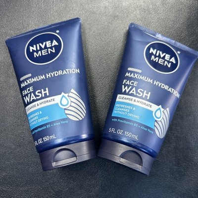 Nivea Men Hydration Face Wash W/ Aloe Vera Moisturizing Soothing 5 oz Lot Of 2