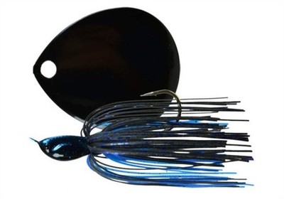 Picasso Night Time Thumper Single Colorado Spinnerbait 1/2 oz. Black/Blue/Black