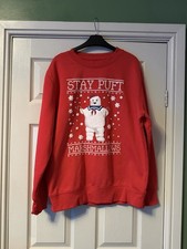 Ghostbusters Size M Christmas Jumper Anthem Stay Puft Marshmallow Man New unisex