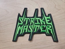 STRIKE MASTER, SEW ON GREEN EMBROIDERED PATCH