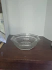 Vintage 1978 Anchor Hocking Octagonal Pebbled Clear Glass Salad Serving Bowl