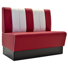 Gastro Sitzbank Americano Retro | Dinerbank Rot & Weiß | 140 cm breit | Amerikan
