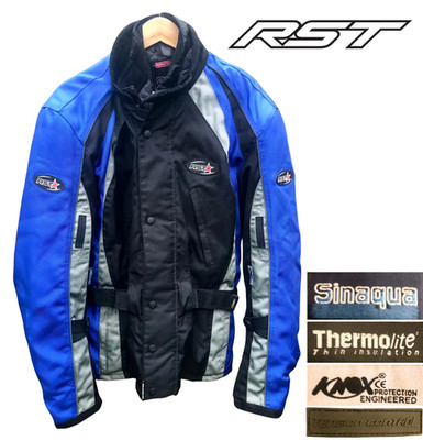 RST Motorbike Jacket Biker BLUE Sinaqua Waterproof TEXTILE Armoured MED 42''