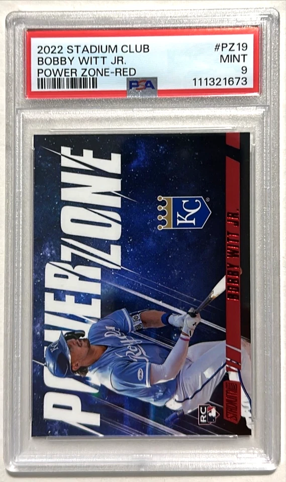 2022 Topps Stadium Club Bobby Witt Jr. RC Power Zone Red Case Hit! PSA 9 POP 5 - Image 2 of 4