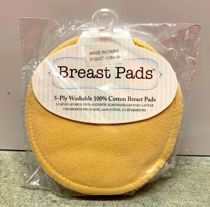 Almohadillas para senos de lactancia de 5 capas lavables reutilizables de patrón divertido para mujer paquete de 4 Foto 3 de 4