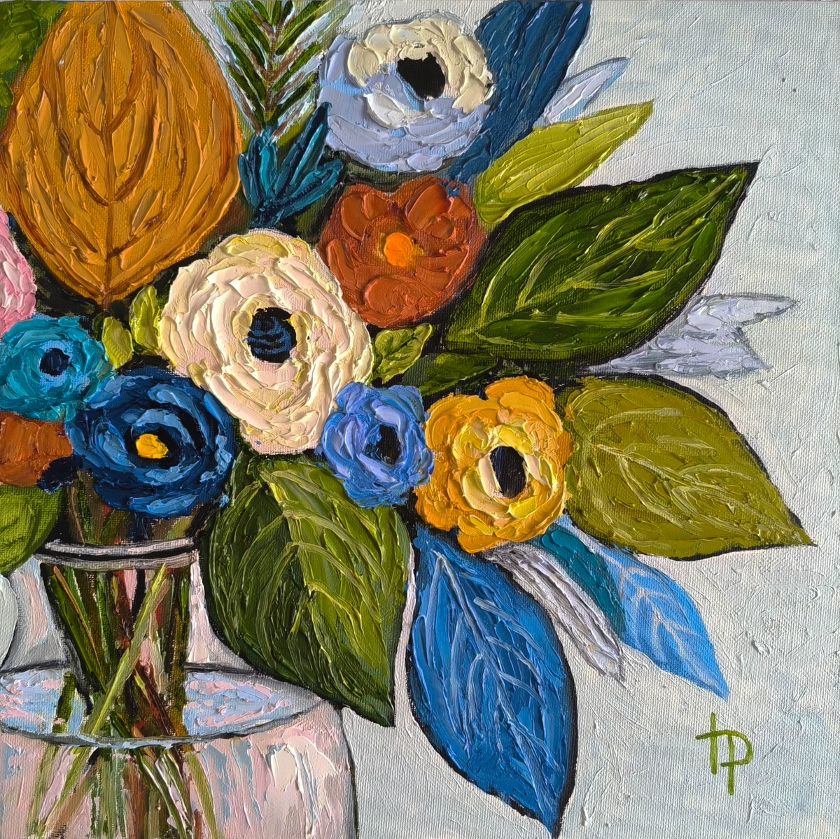 抽象花卉艺术油画| eBay
