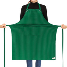 Stripe Stretch Apron for Men Women Chef Big and Tall Large Striped Aprons with P