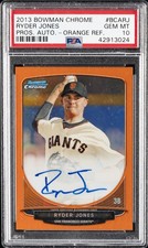 2013 BOWMAN CHROME PRSPCT AUTO ORANGE REFRACTOR #BCARJ RYDER JONES PSA 10 AUTO