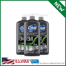 Dial Men 3in1 Body, Hair and Face Wash, Recharge, 69 fl oz 3-23 fl oz Bottles 