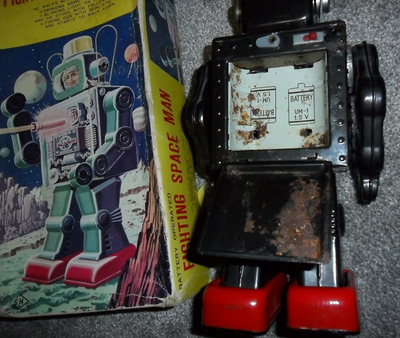 1968 Fighting Space Man Robot Horikawa Japan TIN TOY in Box