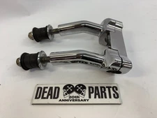 Harley chrome pullback handlebar risers top clamp mounts bushings XL FXR FXD