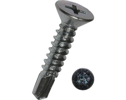 Bohrschraube Senkkopf M. Kreuzschlitz Din 7504 3,5X25 Mm Galv. Verzinkt, 1000 St-image