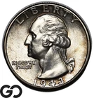 1943 Washington Quarter, Gorgeous Solid Gem BU++