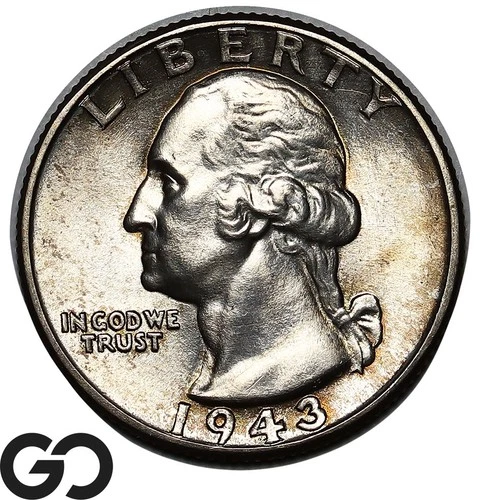 1943 Washington Quarter, Gorgeous Solid Gem BU++