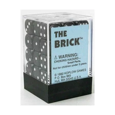 Koplow Opaque Dice Brick - d6 Black w/White (36) NM