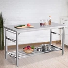Stainless Steel Workbench 60x24x32 Inch Folding Table with Adjustable Undershelf
